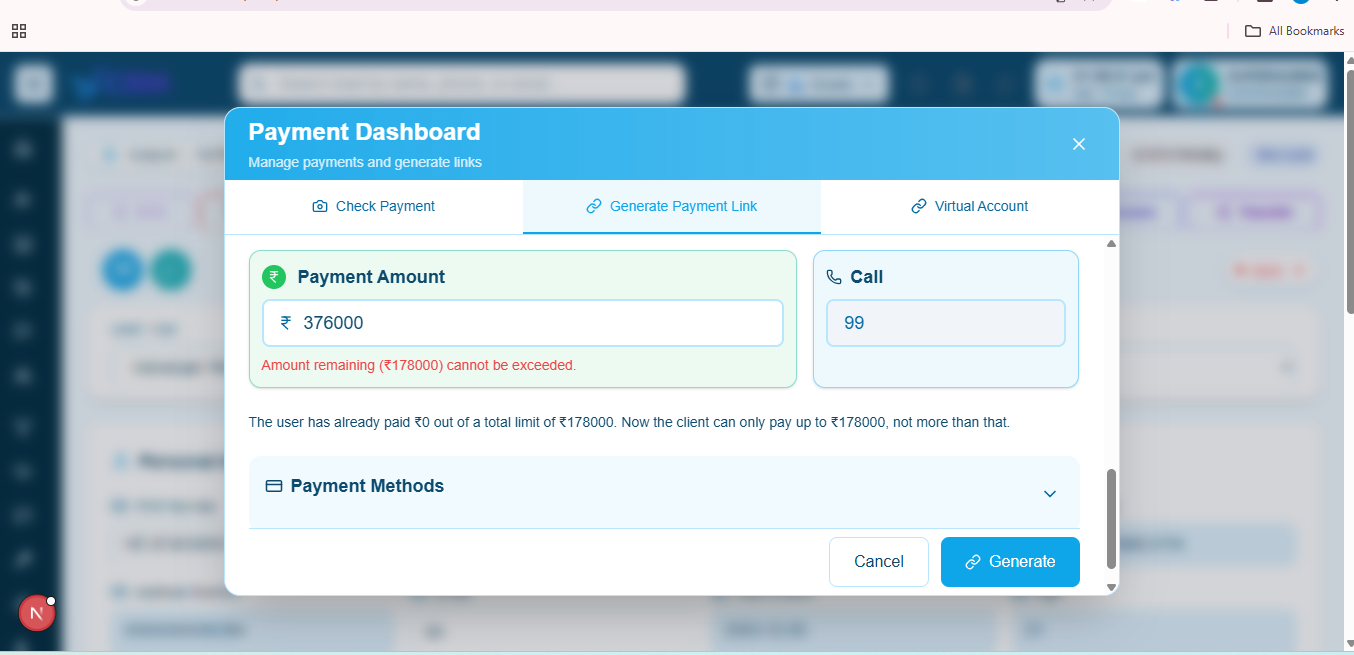 Fox CRM - Payment Dashboard